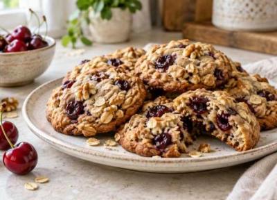 طرز تهیه کوکی آلبالو با جو دوسر و کره قهوه ای؛ نرم و خوش عطر طرز تهیه کوکی آلبالو با جو دوسر و کره قهوه ای؛ نرم و خوش عطر